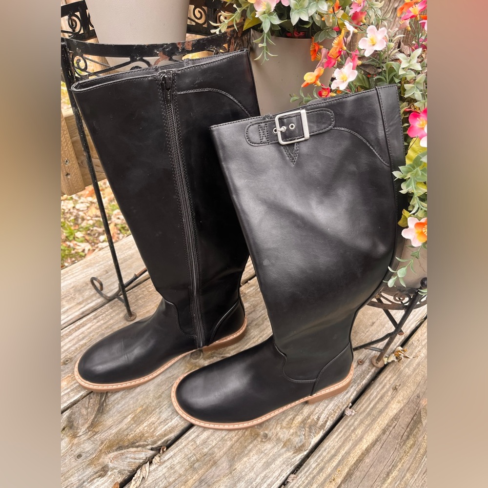 Time and Tru Black Over the Knee Boots